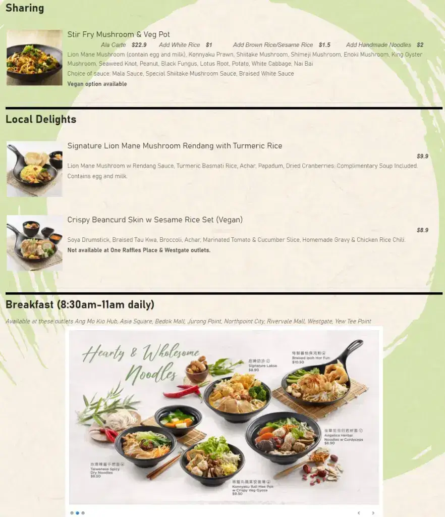 Greendot Singapore Menu – (NEW) All-Day Breakfast prices