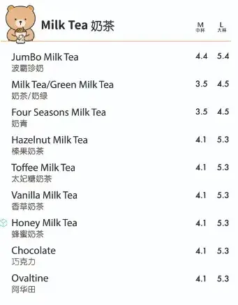 Koi Milk Tea Menu Prices