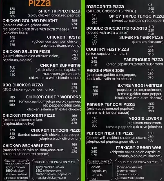 Madd Pizza Menu Prices