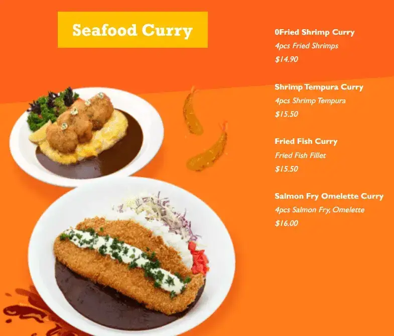 Monster Curry – Seafood Curry Menu prices