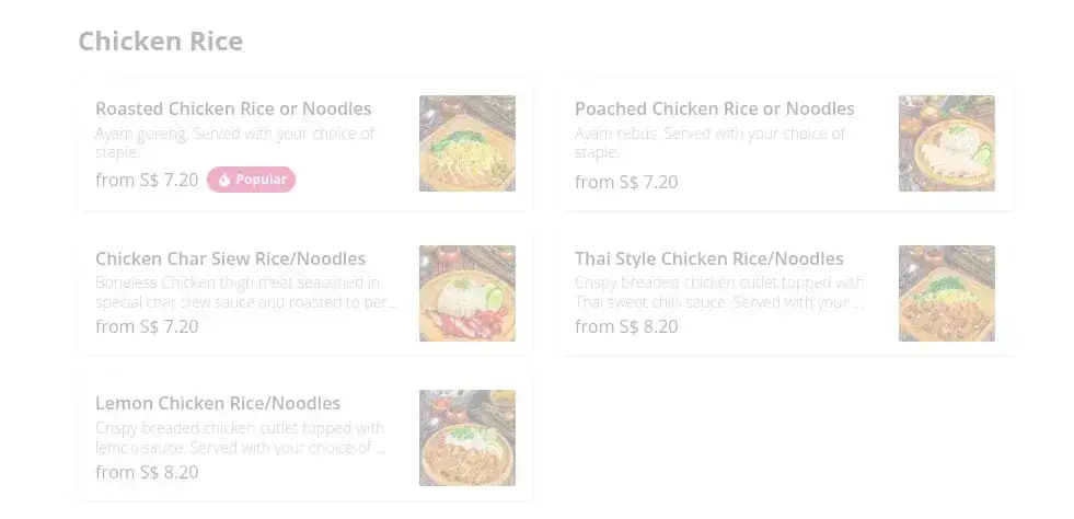 Nenek Recipe Menu Chicken Rice prices