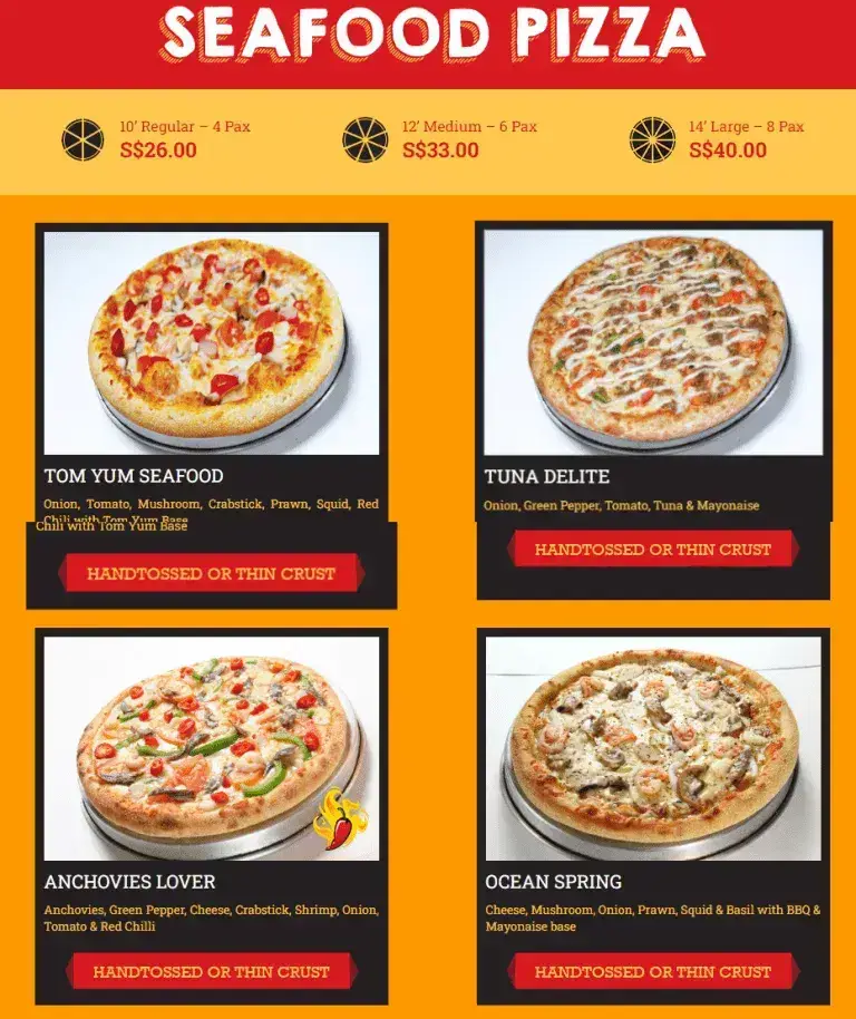 Rite Pizza Menu Seafood Pizza Prices