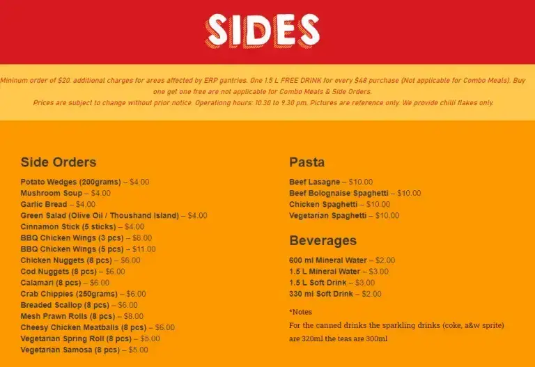 Rite Pizza Menu Side Orders Prices