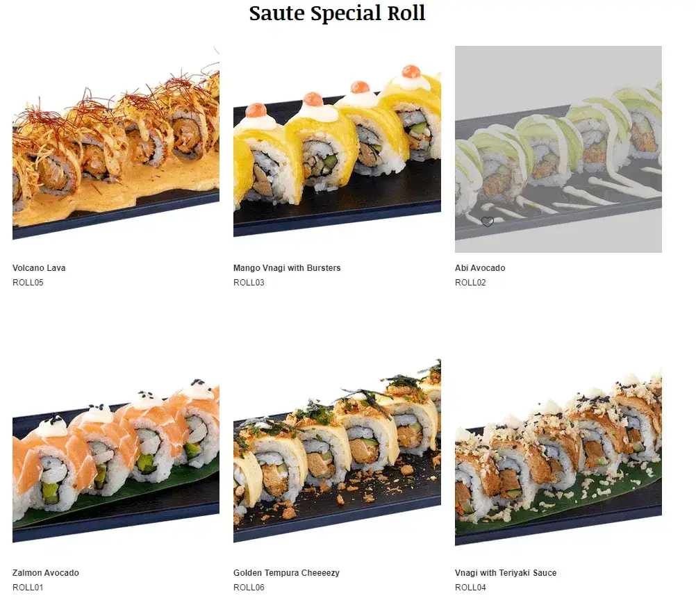 Saute Sushi Singapore Saute Special Roll Menu Price