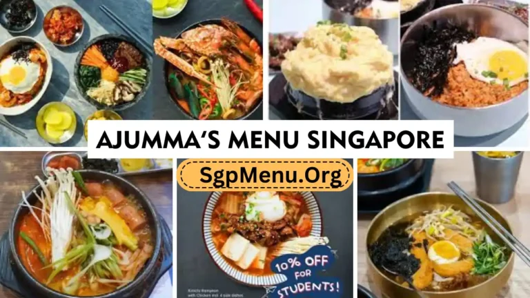 Ajumma’s Menu Singapore Prices 2024
