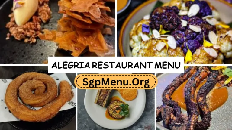 Alegria Restaurant Menu | New Prices 2024