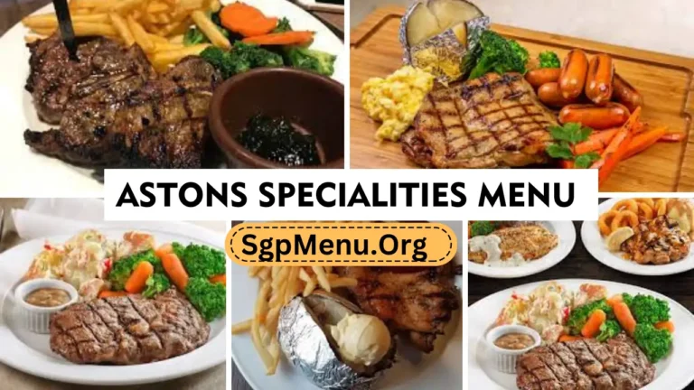 Astons Specialities Menu Singapore | Updated Prices 2024