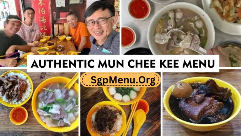 Authentic Mun Chee Kee Menu Singapore Prices 2024