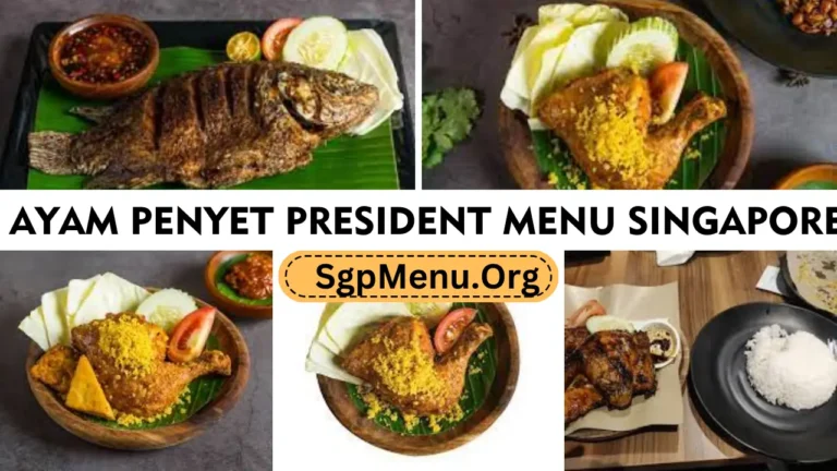 Ayam Penyet President Menu Singapore prices 2024