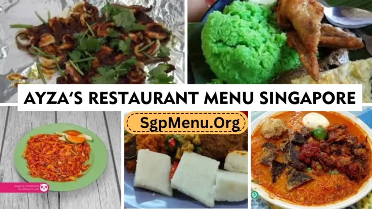 Ayza’s Restaurant Menu Singapore Prices 2024