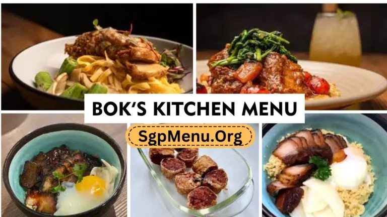 Bok’s Kitchen Singapore Menu Prices 2024