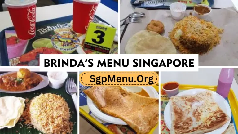 BRINDA’S Menu Singapore  Prices 2024