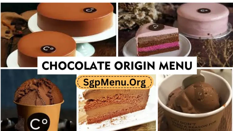 Chocolate Origin Menu Singapore Prices 2024