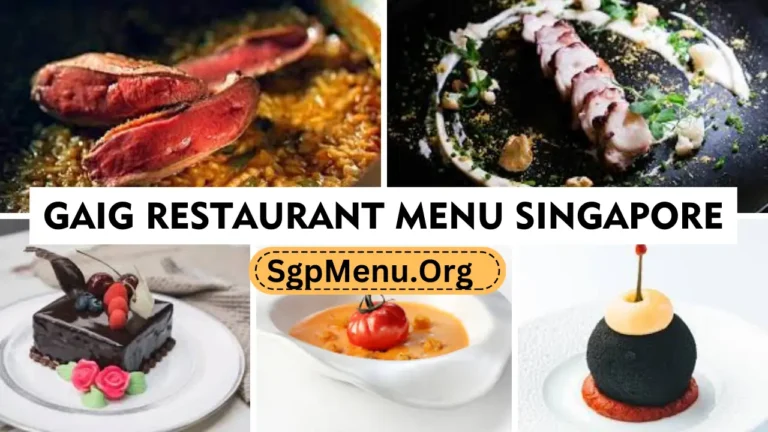 Gaig Restaurant Singapore Menu 2024