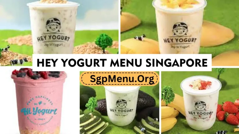 Hey Yogurt Menu Singapore Prices 2024
