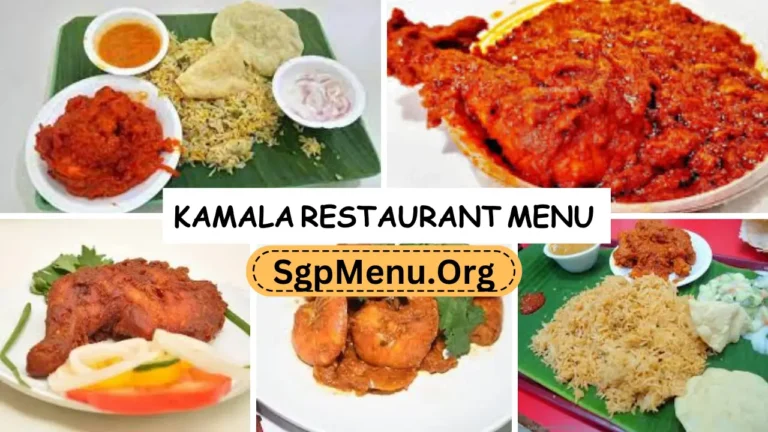 Kamala Restaurant Menu Singapore | Updated Prices 2024