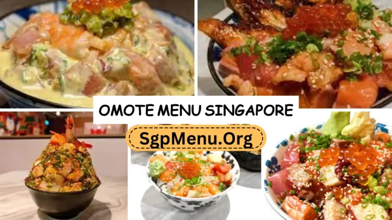 Omote Menu Singapore Prices 2024
