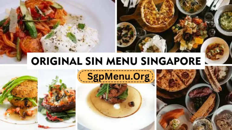 Original Sin Restaurant Menu Singapore Prices 2024