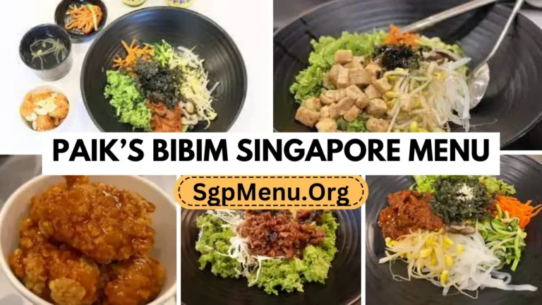 Paik’s Bibim Menu Singapore Prices 2024