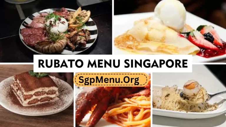 RUBATO Restaurant Menu Singapore Prices 2024