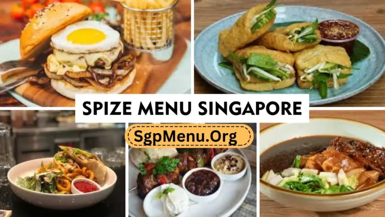 Spize Singapore Menu prices 2024