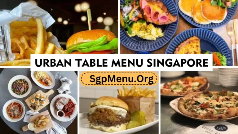 Urban Table Menu Singapore Prices 2024