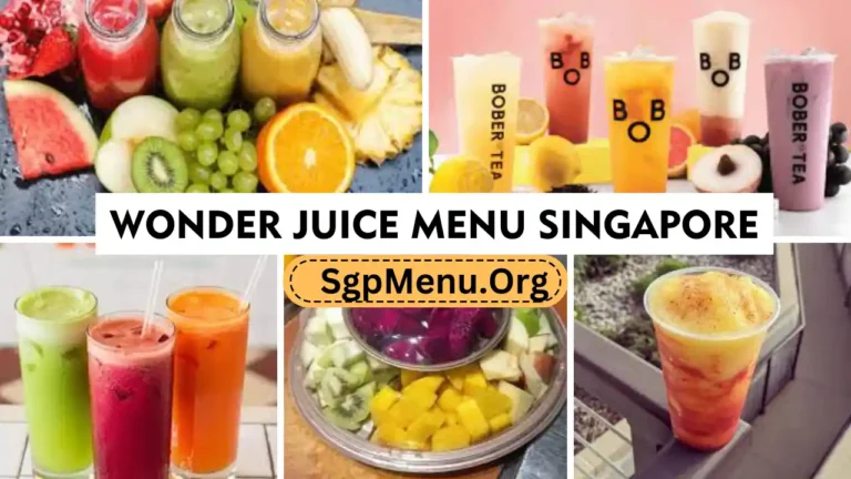 Wonder Juice Menu Singapore prices 2024