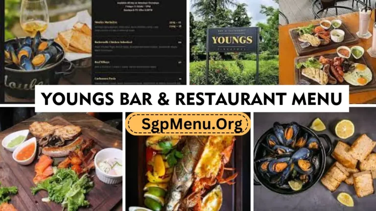 YOUNGS Bar & Restaurant Menu Singapore Prices 2024