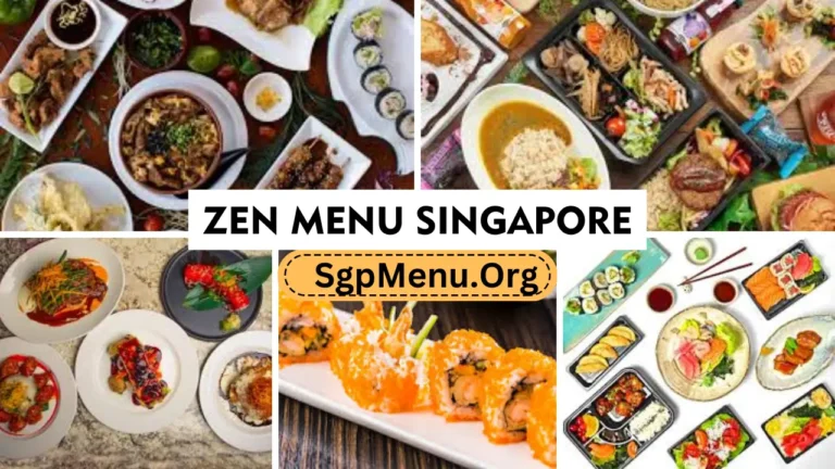 Zen Menu Singapore Prices 2024