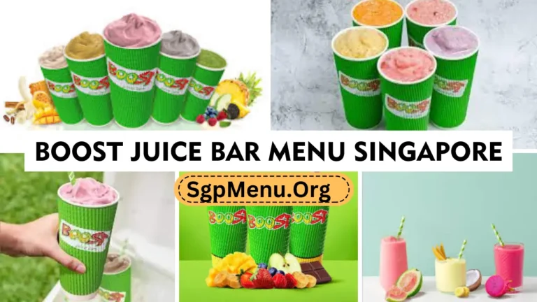 Boost Juice Bar Menu Singapore Prices 2024