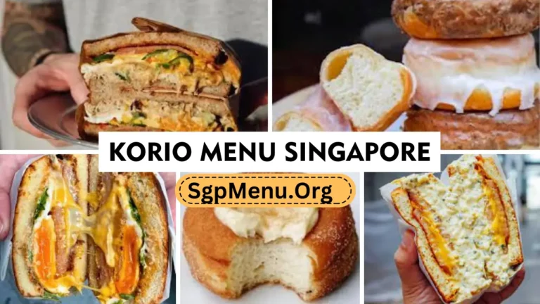 Korio Menu Singapore | New Rates 2024