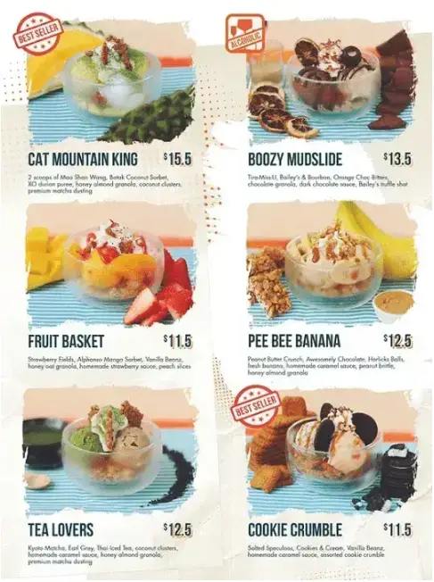 Udders Ice Cream Singapore Menu – Ice Cream Scoops Prices